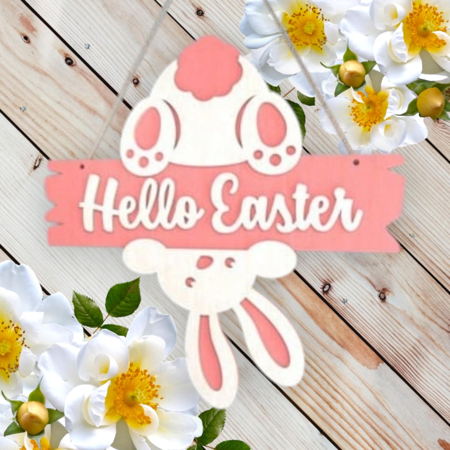 Hello Easter Bunny Door Hanger