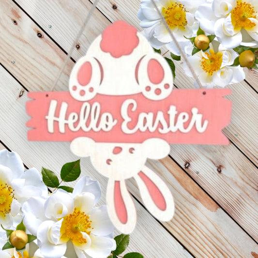 Hello Easter Bunny Door Hanger